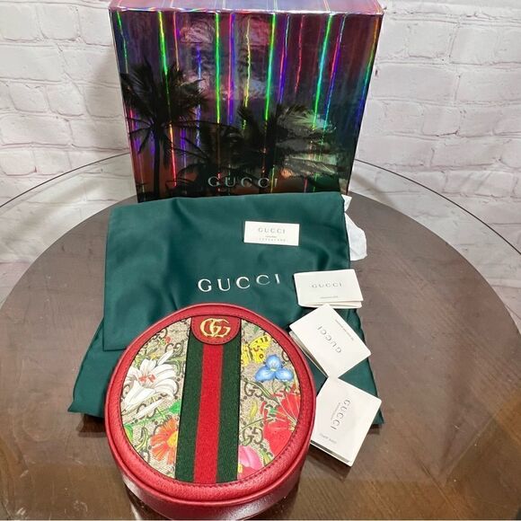 GUCCI GG Supreme Mini Web Flora Ophidia Round Backpack Nwt Great Gift! - Picture 1 of 15